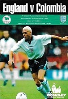 1995 England v Colombia Football Programme