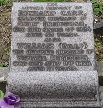 The gravestone of Billy Mosforth